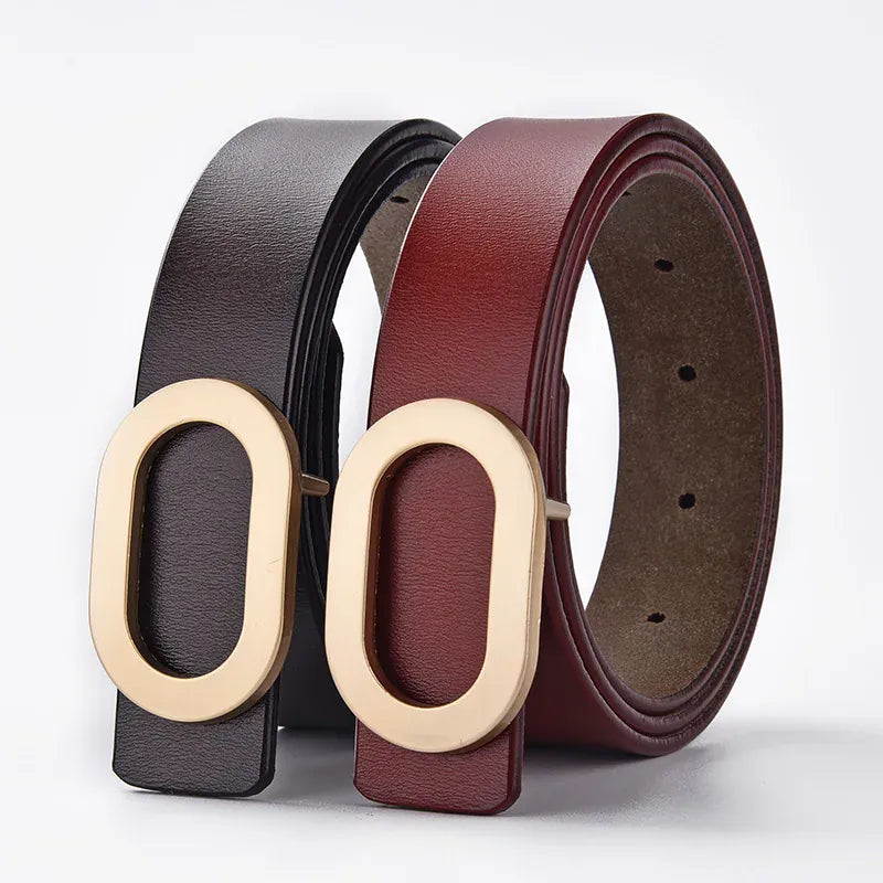 Women Belt Luxury Designer Needle Hole Adjustable Belt Buckle Fashion Leather Jeans Waistband Girl High Quality Female Belts New CeinturesCuir