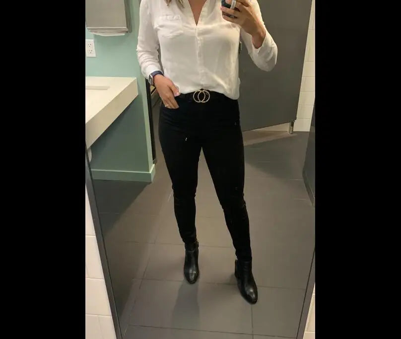 Women Reversible Leather Belt 2 in 1 Rotated 2 Rings Gold Buckle 3.4cm Wide Suitable for Pairing with Various Pants CeinturesCuir