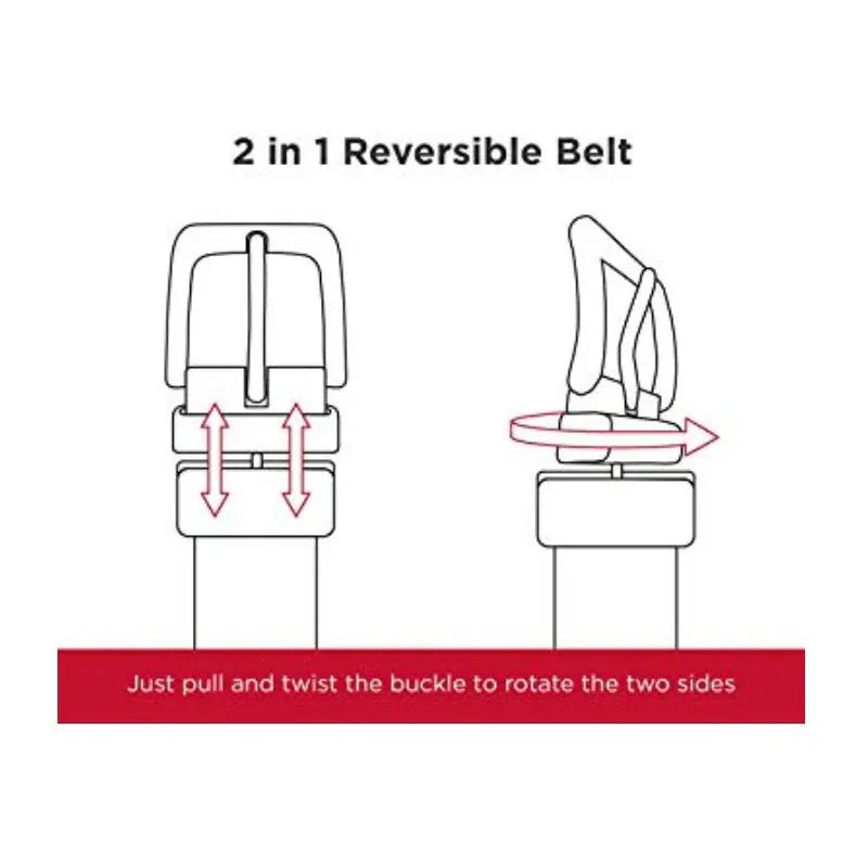Women Reversible Leather Belt 2 in 1 Rotated 2 Rings Gold Buckle 3.4cm Wide Suitable for Pairing with Various Pants CeinturesCuir