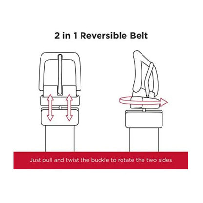 Women Reversible Leather Belt 2 in 1 Rotated 2 Rings Gold Buckle 3.4cm Wide Suitable for Pairing with Various Pants CeinturesCuir