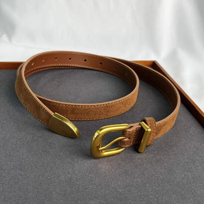 Women's Fashion Faux Suede Genuine Leather Corset Female Cummerbund Coat Waistband Dress Decration Narrow Belt J553 CeinturesCuir