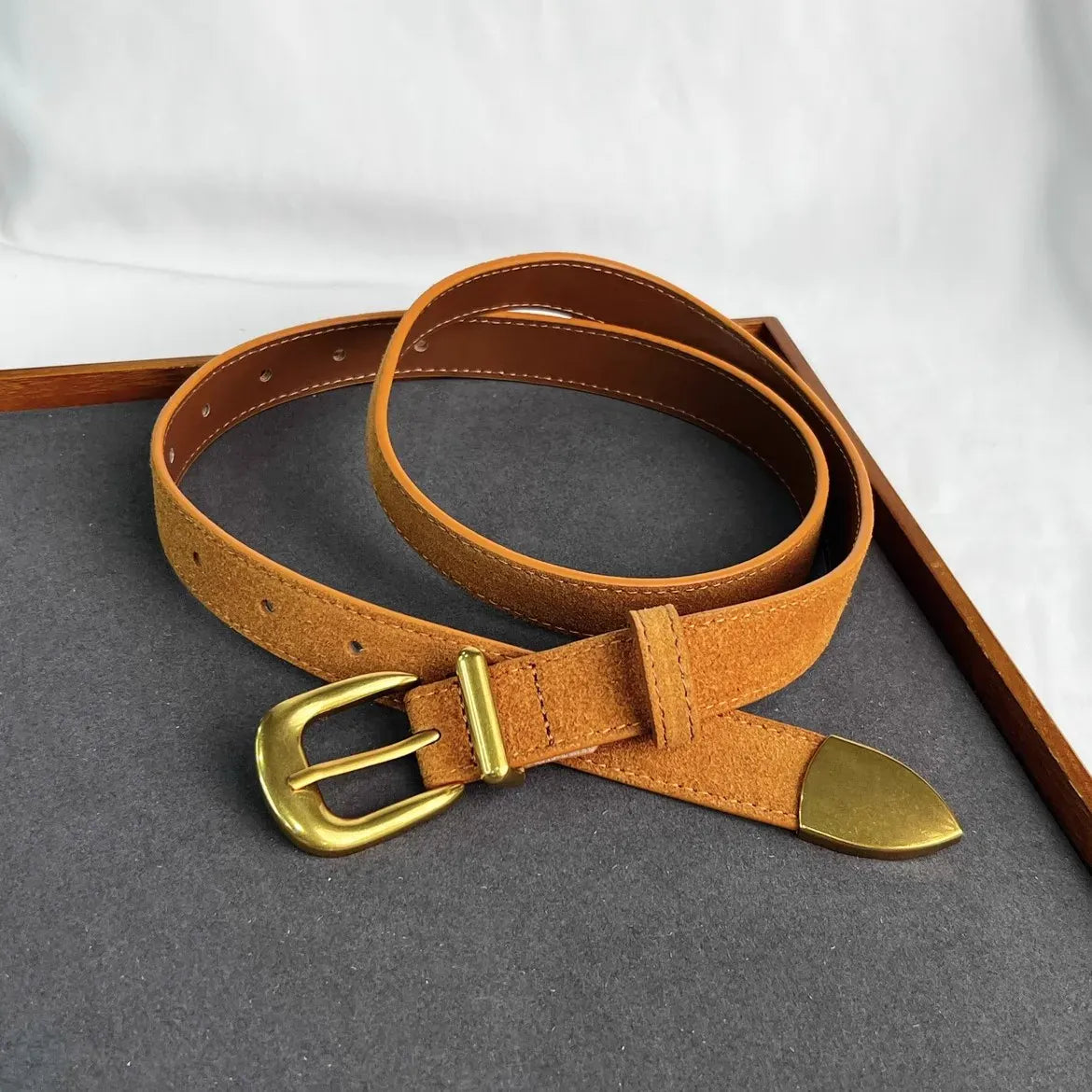 Women's Fashion Faux Suede Genuine Leather Corset Female Cummerbund Coat Waistband Dress Decration Narrow Belt J553 CeinturesCuir