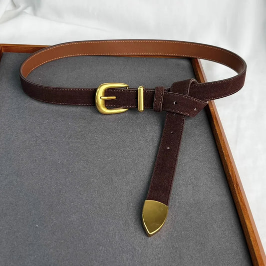Women's Fashion Faux Suede Genuine Leather Corset Female Cummerbund Coat Waistband Dress Decration Narrow Belt J553 CeinturesCuir