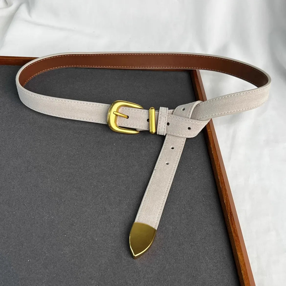 Women's Fashion Faux Suede Genuine Leather Corset Female Cummerbund Coat Waistband Dress Decration Narrow Belt J553 CeinturesCuir