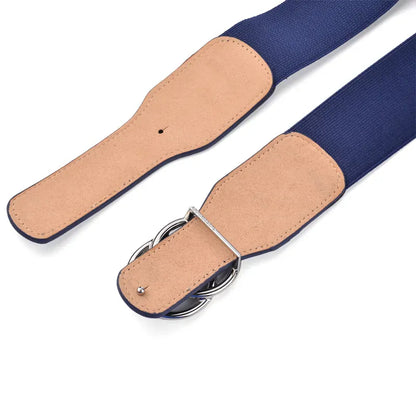 Women's Girdle Elastic Stretch Wide Waist Belts W Double Rings Buckle Cummerbunds Ladies CeinturesCuir