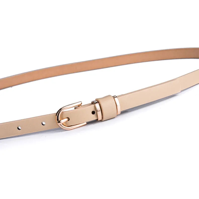 Women's Skinny Leather Belt Solid Color Waist or Hips Ornament Girls 1.5cm Wide Leopard Waistband 10 Sizes to Choose From CeinturesCuir