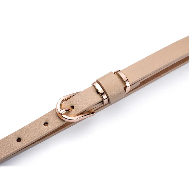 Women's Skinny Leather Belt Solid Color Waist or Hips Ornament Girls 1.5cm Wide Leopard Waistband 10 Sizes to Choose From CeinturesCuir