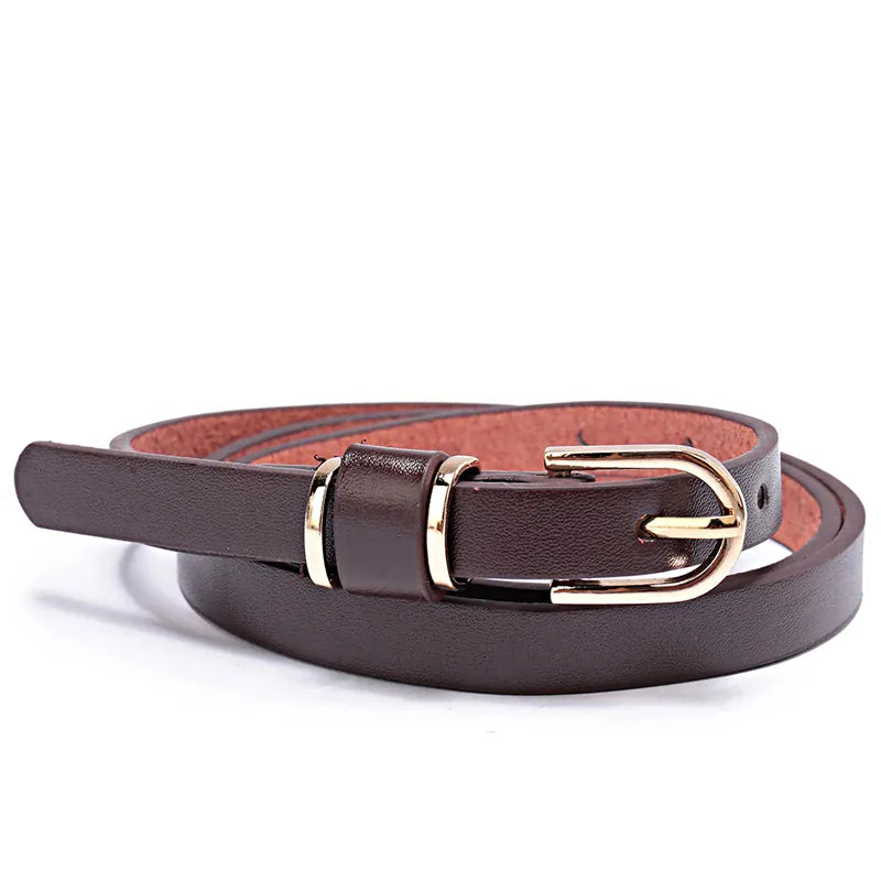 Women's Skinny Leather Belt Solid Color Waist or Hips Ornament Girls 1.5cm Wide Leopard Waistband 10 Sizes to Choose From CeinturesCuir