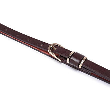 Women's Skinny Leather Belt Solid Color Waist or Hips Ornament Girls 1.5cm Wide Leopard Waistband 10 Sizes to Choose From CeinturesCuir