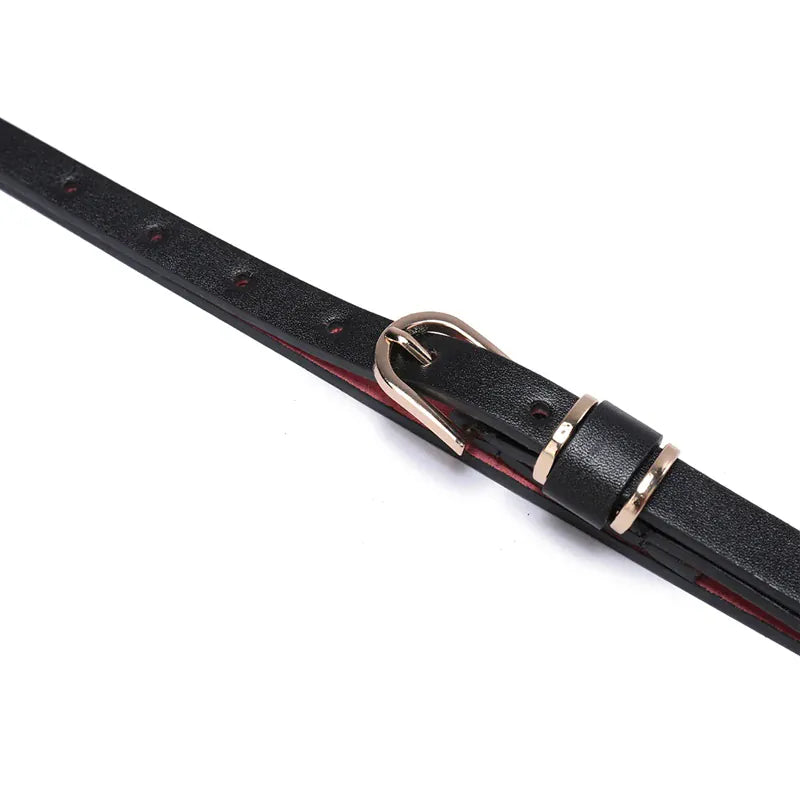 Women's Skinny Leather Belt Solid Color Waist or Hips Ornament Girls 1.5cm Wide Leopard Waistband 10 Sizes to Choose From CeinturesCuir