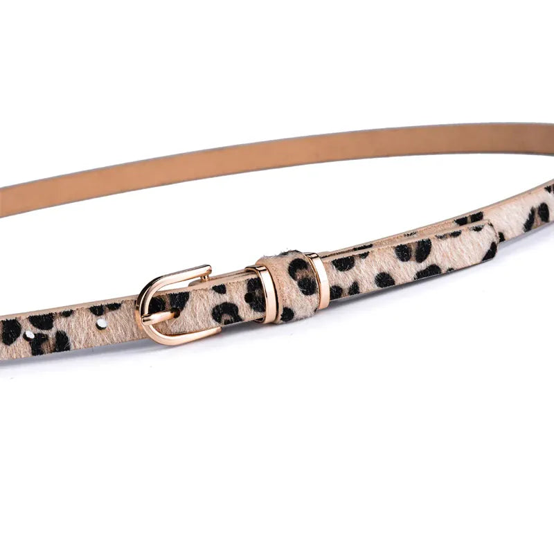 1.5-Leopard-White / 130(Waist 110-115cm Women's Skinny Leather Belt Solid Color Waist or Hips Ornament Girls 1.5cm Wide Leopard Waistband 10 Sizes to Choose From CeinturesCuir