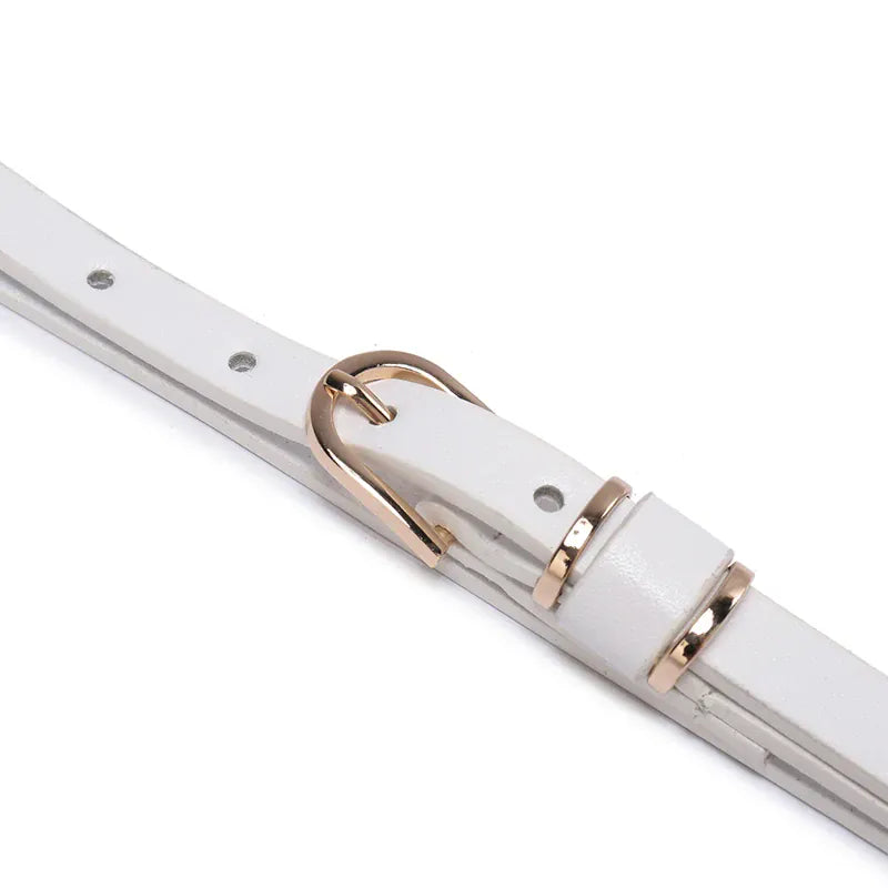 Women's Skinny Leather Belt Solid Color Waist or Hips Ornament Girls 1.5cm Wide Leopard Waistband 10 Sizes to Choose From CeinturesCuir