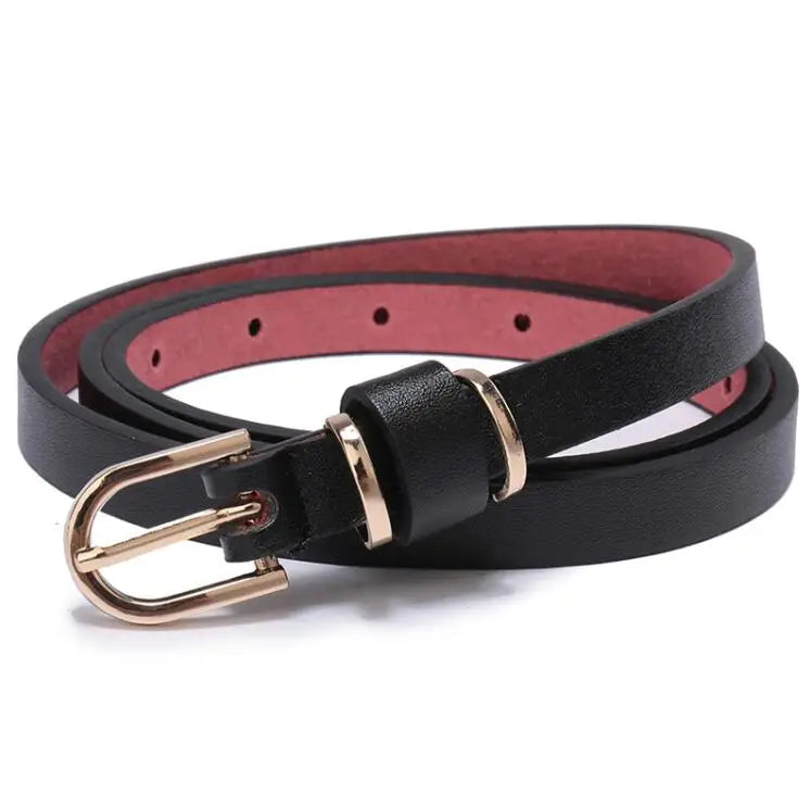 women1.5-black / 120(Waist 100-105cm Women's Skinny Leather Belt Solid Color Waist or Hips Ornament Girls 1.5cm Wide Leopard Waistband 10 Sizes to Choose From CeinturesCuir
