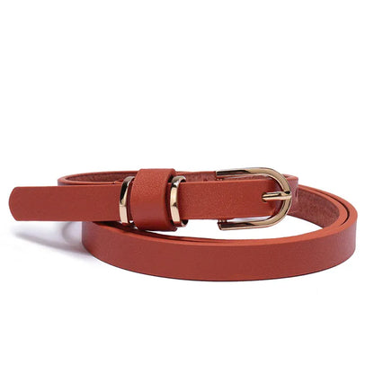 Women's Skinny Leather Belt Solid Color Waist or Hips Ornament Girls 1.5cm Wide Leopard Waistband 10 Sizes to Choose From CeinturesCuir