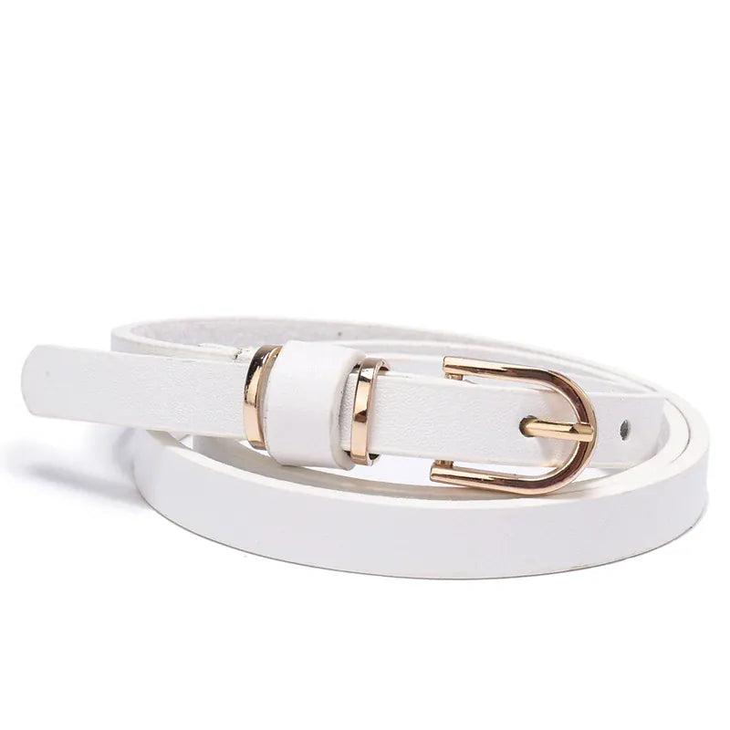 Women's Skinny Leather Belt Solid Color Waist or Hips Ornament Girls 1.5cm Wide Leopard Waistband 10 Sizes to Choose From CeinturesCuir