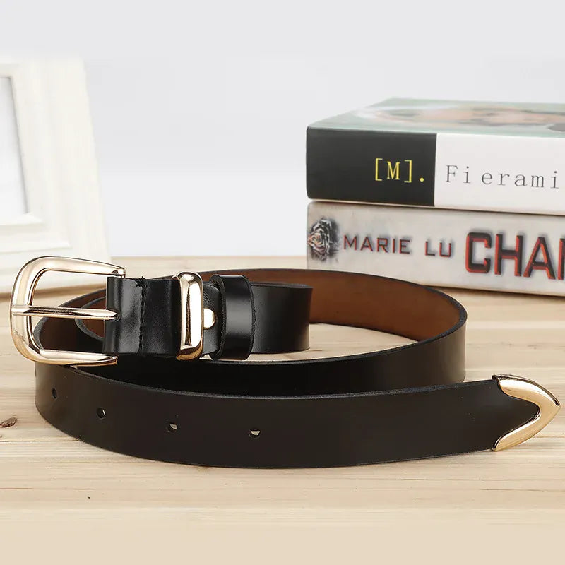 Women's Strap Casual All Match Women Brief Genuine Leather Belt Women Strap Pure Color Belts Top Quality Jeans Belt CeinturesCuir