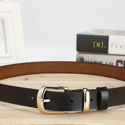 Women's Strap Casual All Match Women Brief Genuine Leather Belt Women Strap Pure Color Belts Top Quality Jeans Belt CeinturesCuir