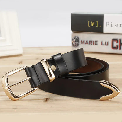 Women's Strap Casual All Match Women Brief Genuine Leather Belt Women Strap Pure Color Belts Top Quality Jeans Belt CeinturesCuir