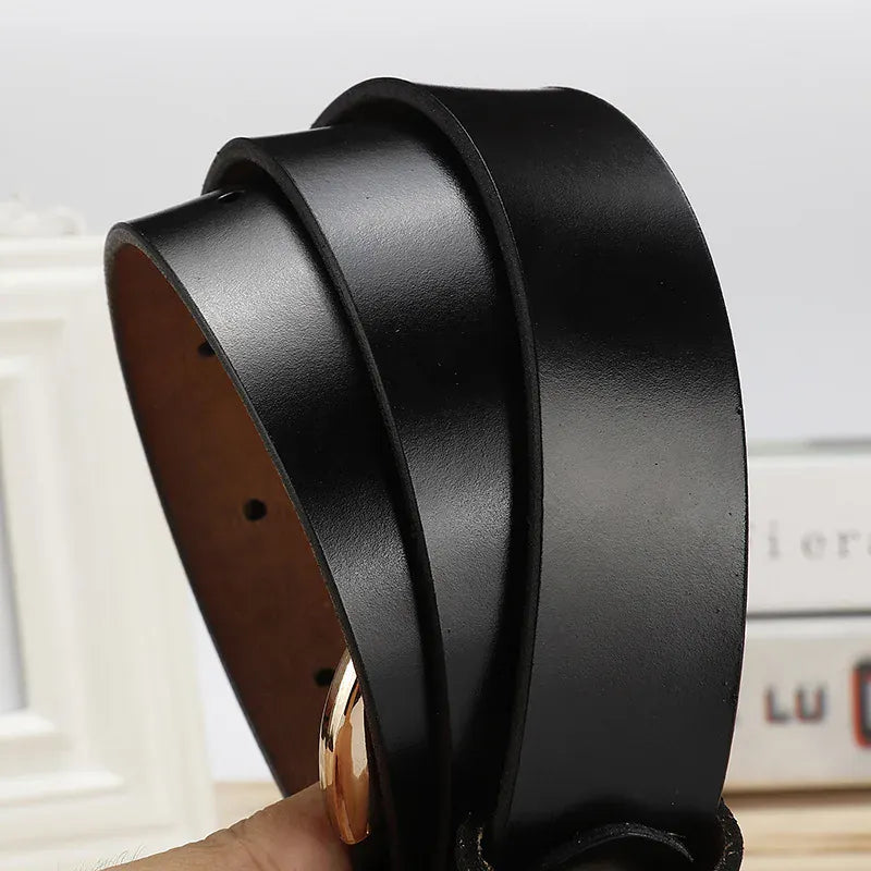 Women's Strap Casual All Match Women Brief Genuine Leather Belt Women Strap Pure Color Belts Top Quality Jeans Belt CeinturesCuir
