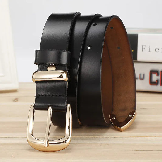 Women's Strap Casual All Match Women Brief Genuine Leather Belt Women Strap Pure Color Belts Top Quality Jeans Belt CeinturesCuir