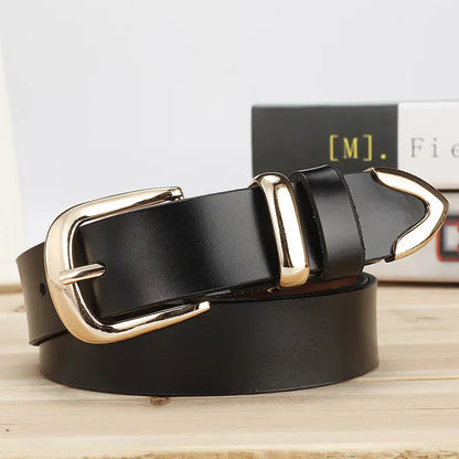 black / 120cm Women's Strap Casual All Match Women Brief Genuine Leather Belt Women Strap Pure Color Belts Top Quality Jeans Belt CeinturesCuir