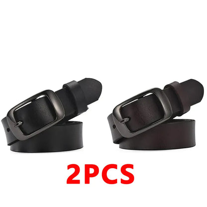 Black-Coffee / 90cm Women's Strap Casual All-Match Women Brief Genuine Leather Belt Women Strap Pure Color Belts Top Quality Jeans Belt WH001 CeinturesCuir