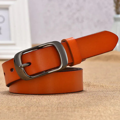 Women's Strap Casual All-Match Women Brief Genuine Leather Belt Women Strap Pure Color Belts Top Quality Jeans Belt WH001 CeinturesCuir