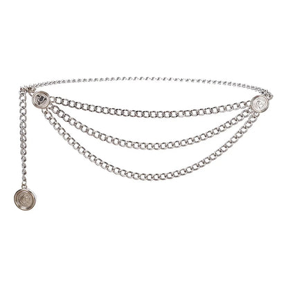 Silver Women's Waist Chain Belt Bridal Wedding Adjustable Tassel Body Jewelry Fashion Accessories for Party Carnival Holiday CeinturesCuir