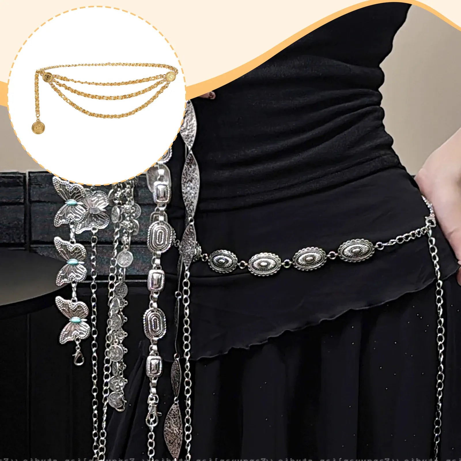 Women's Waist Chain Belt Bridal Wedding Adjustable Tassel Body Jewelry Fashion Accessories for Party Carnival Holiday CeinturesCuir