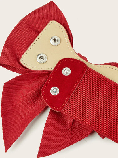 Women Stretch Waist Belt Straps Elegant Wide Side Waistband Large Bow Elastic Belts For Girls Dress Coat Cummerbunds Corset CeinturesCuir