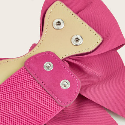 Women Stretch Waist Belt Straps Elegant Wide Side Waistband Large Bow Elastic Belts For Girls Dress Coat Cummerbunds Corset CeinturesCuir